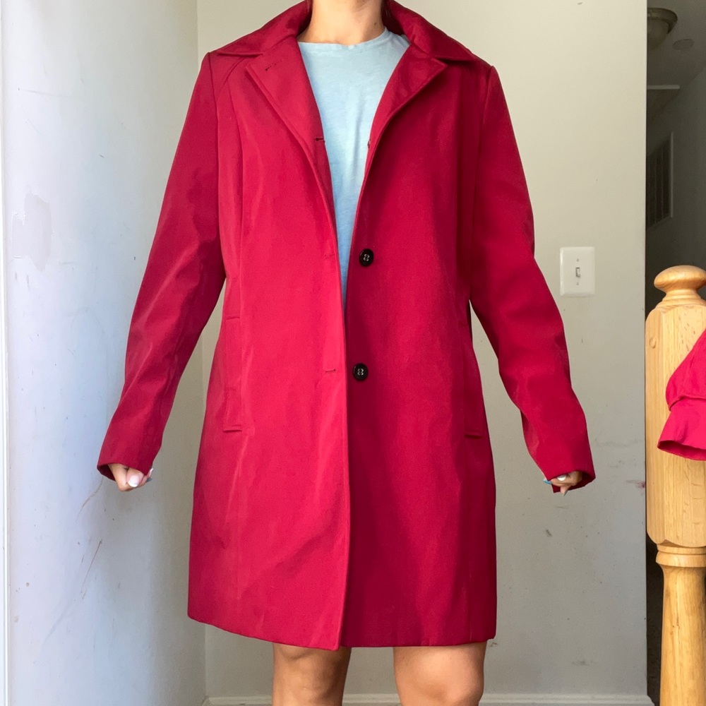 Gently used Red Calvin Klein rain jacket